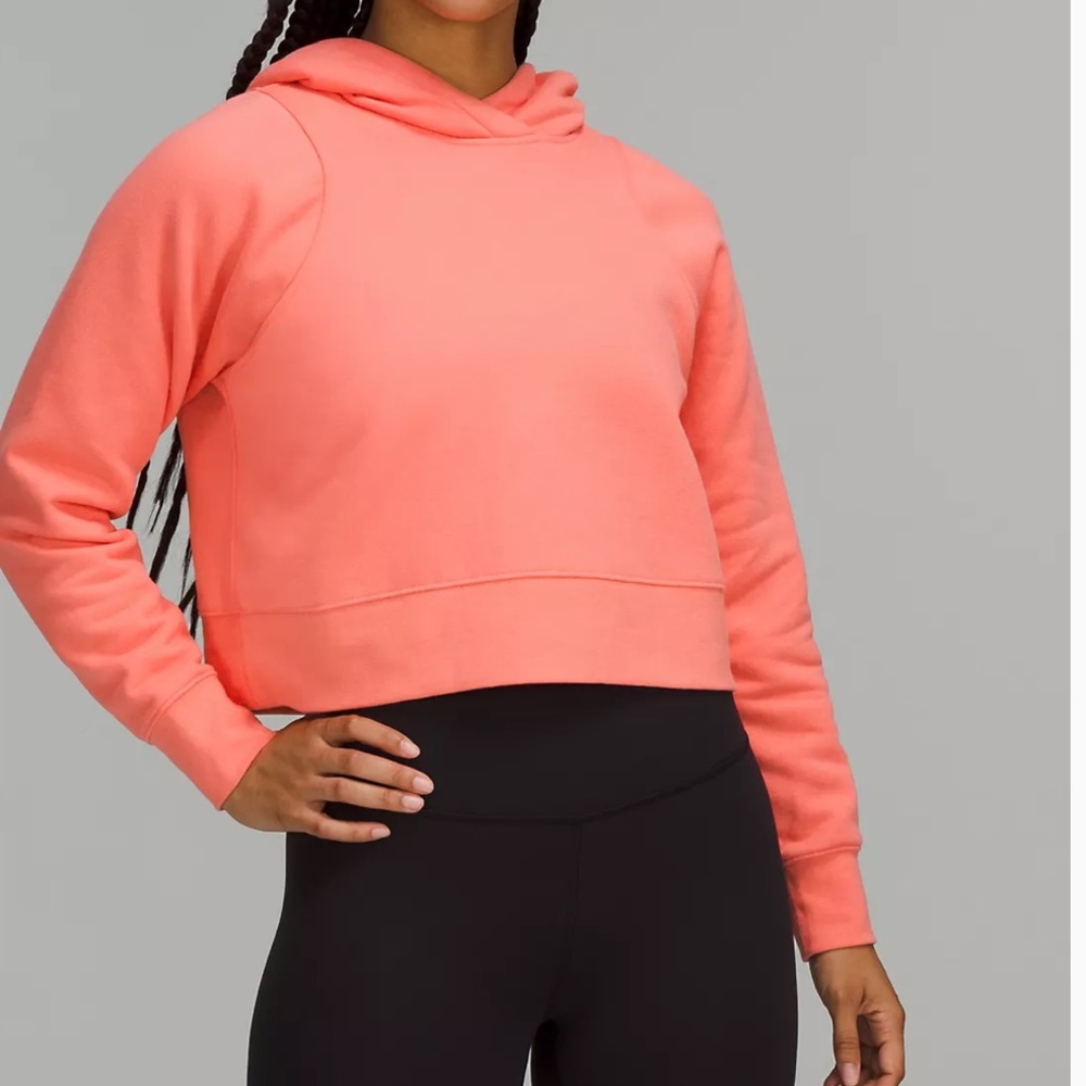 💕LULULEMON LOUNGEFUL CROPPED HOODIE/JACKET-RASPBERRY CREAM-14💕 - Picture 5 of 16